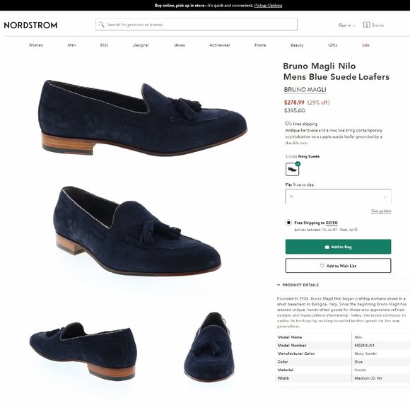 * NIB * $395 Bruno Magli NILO 9 M Navy Suede Nordstrom * add $15 new Trees main image 9